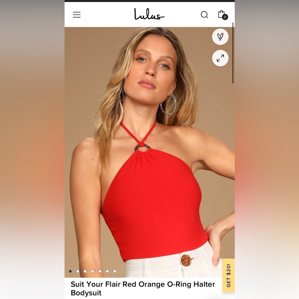 Red halter bodysuit
